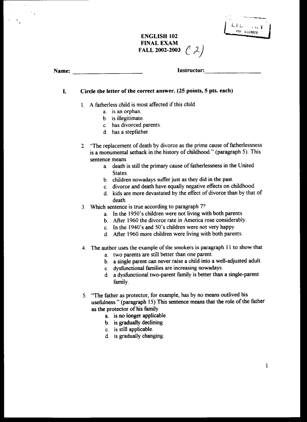 ENG 102 Final, Fall 2002, page 5