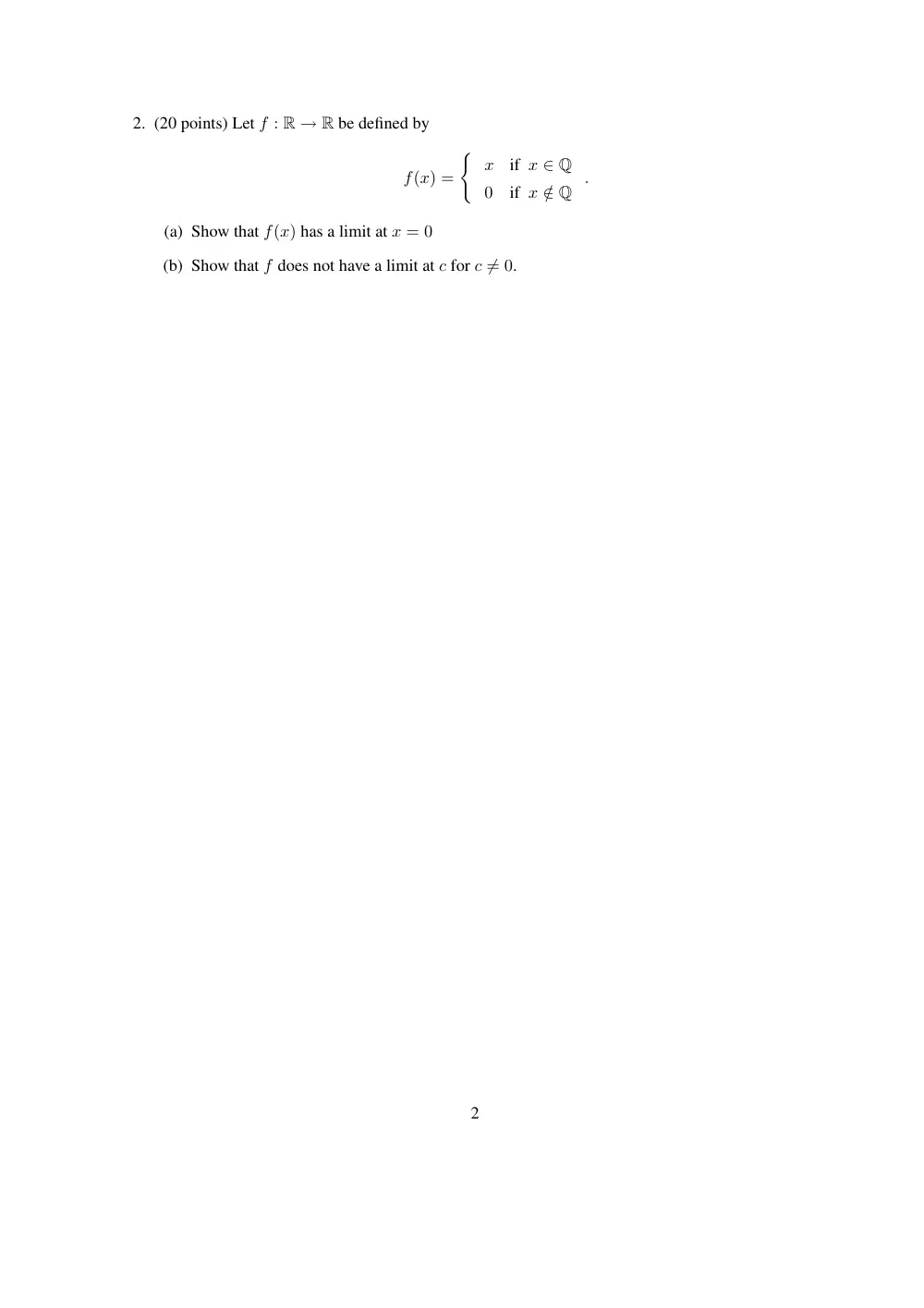 MATH 210 Exam 2, Spring 2010, page 2