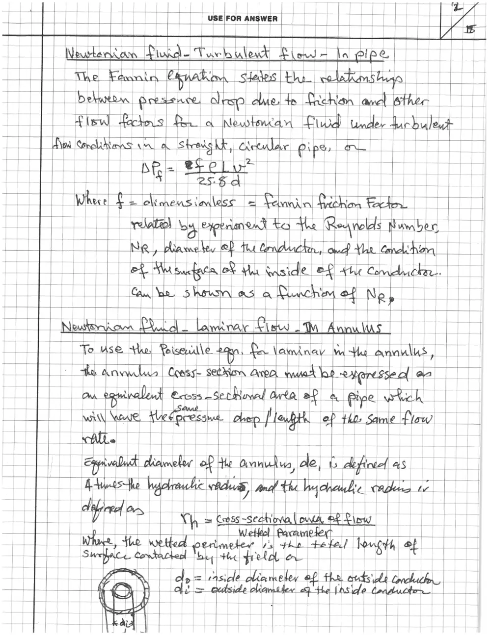 CHEN 490 Notes Flow Equations (Final), Fall 2014, page 2