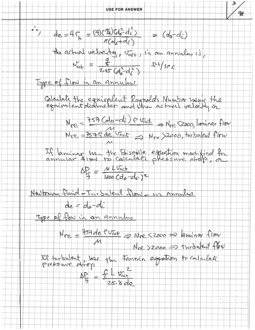 CHEN 490 Notes Flow Equations (Final), Fall 2014, page 3