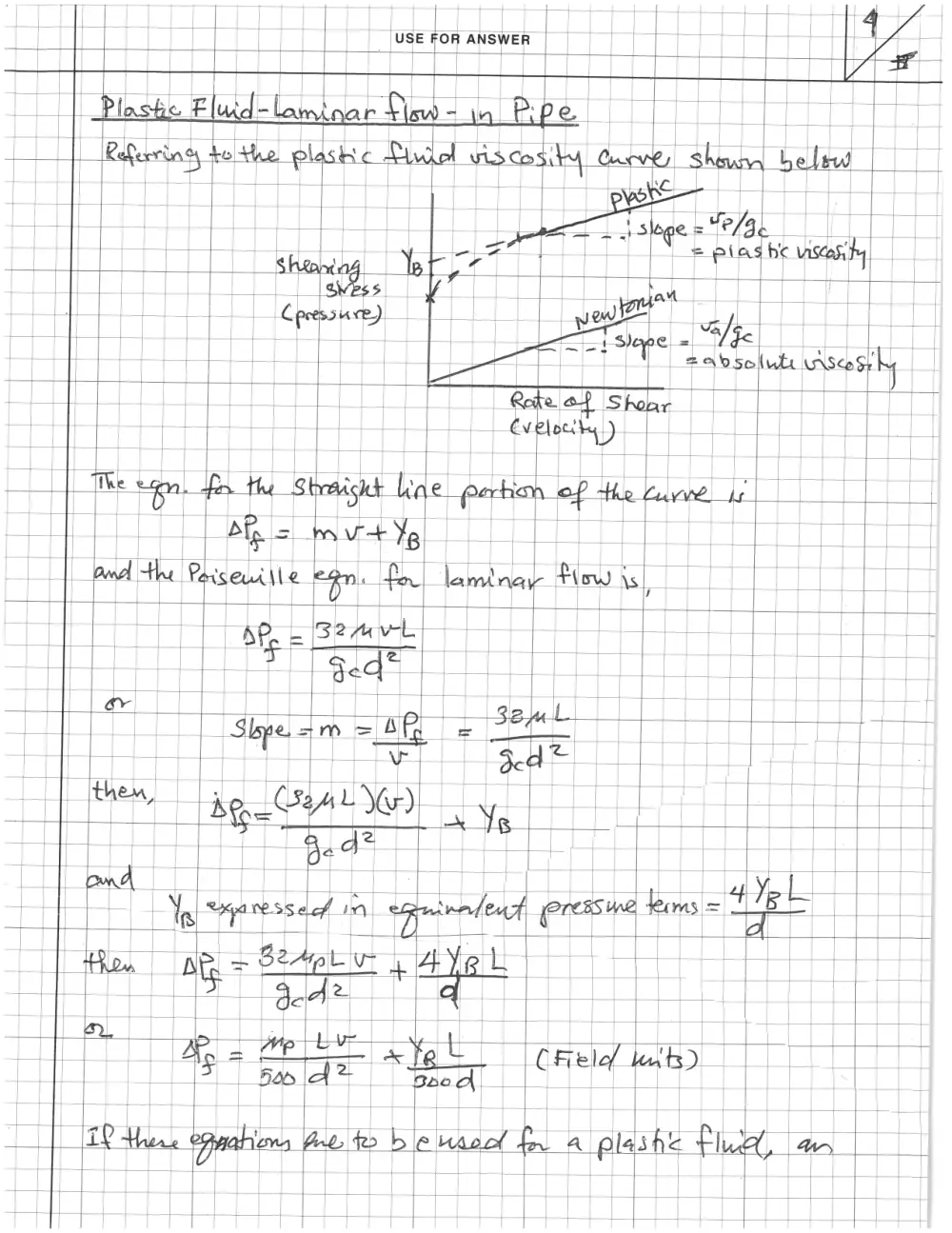 CHEN 490 Notes Flow Equations (Final), Fall 2014, page 4