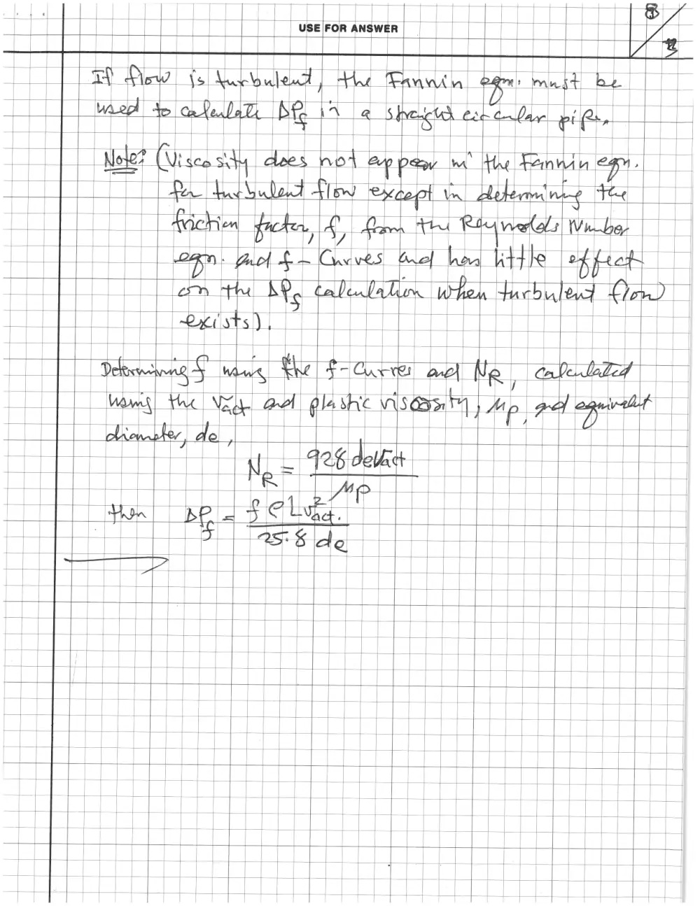 CHEN 490 Notes Flow Equations (Final), Fall 2014, page 8