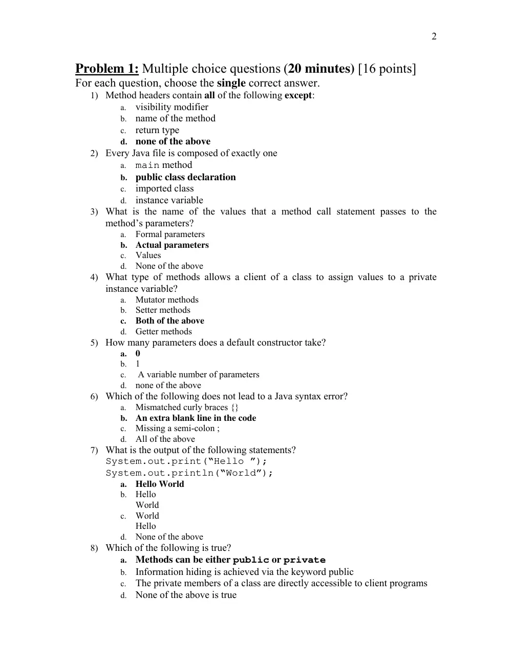 COE 212 Midterm, Spring 2013, page 2