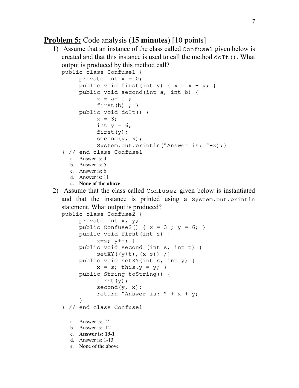 COE 212 Midterm, Spring 2013, page 7