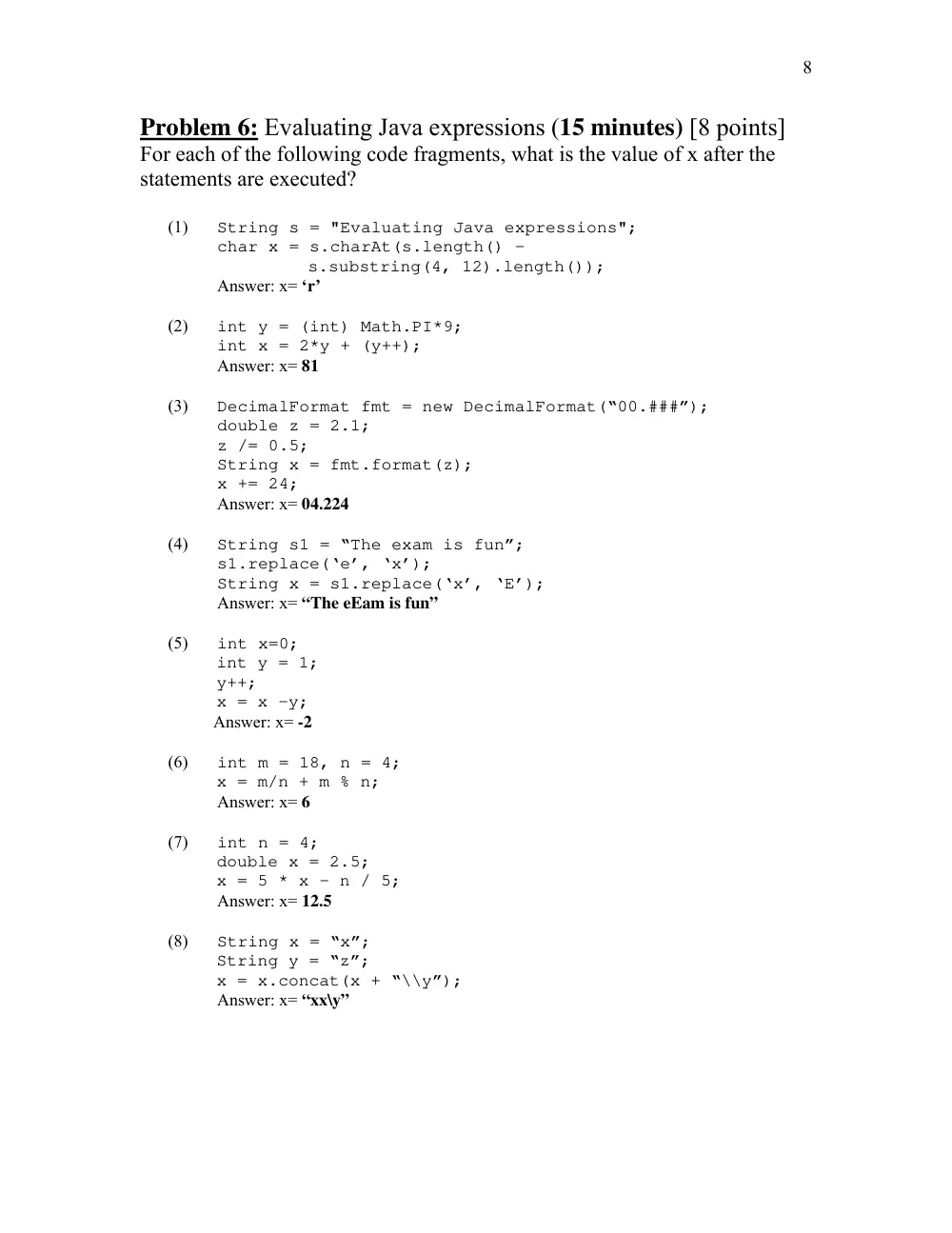 COE 212 Midterm, Spring 2013, page 8