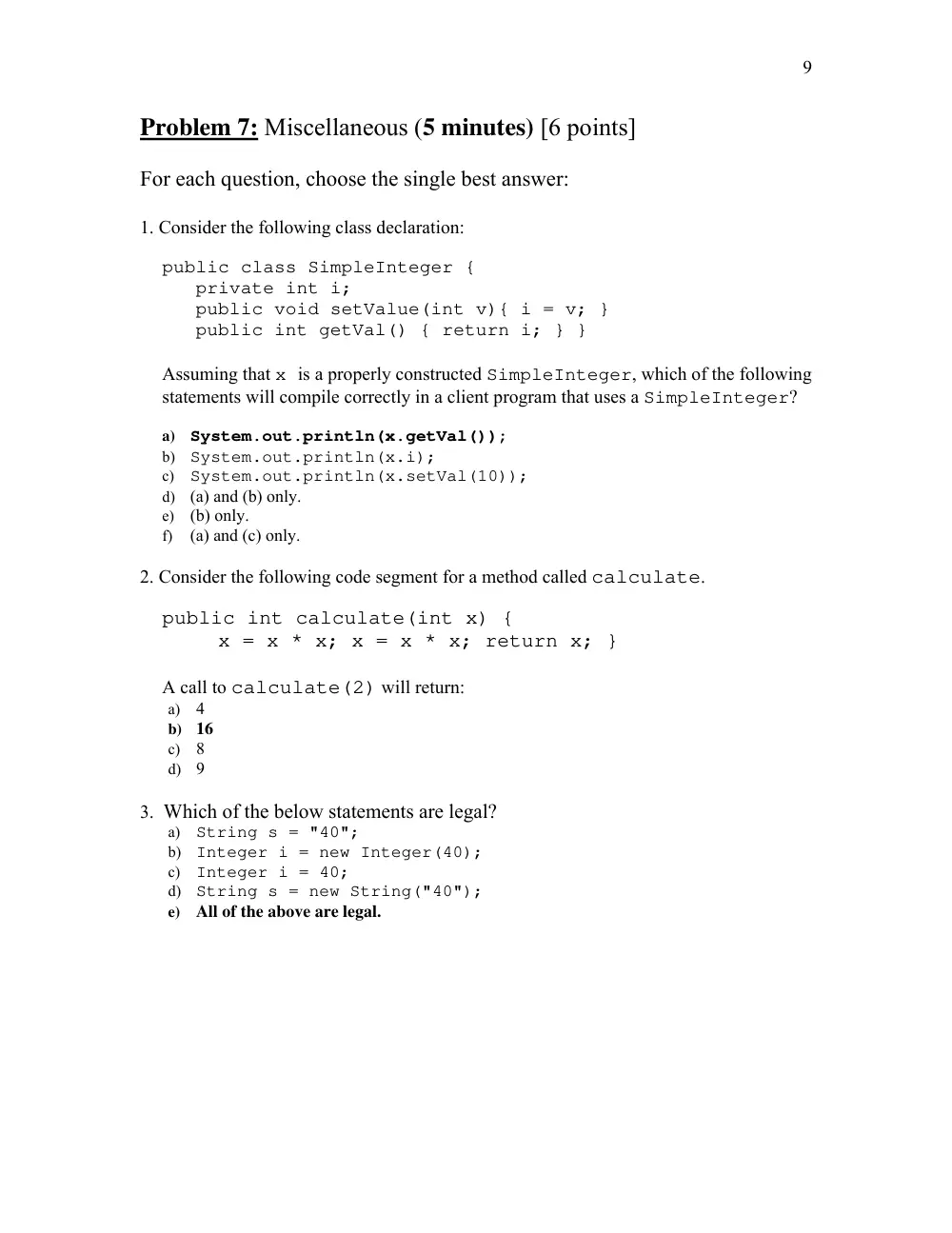 COE 212 Midterm, Spring 2013, page 9