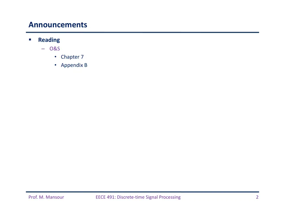 EECE 491 Lecture 8, Spring 2016, page 2