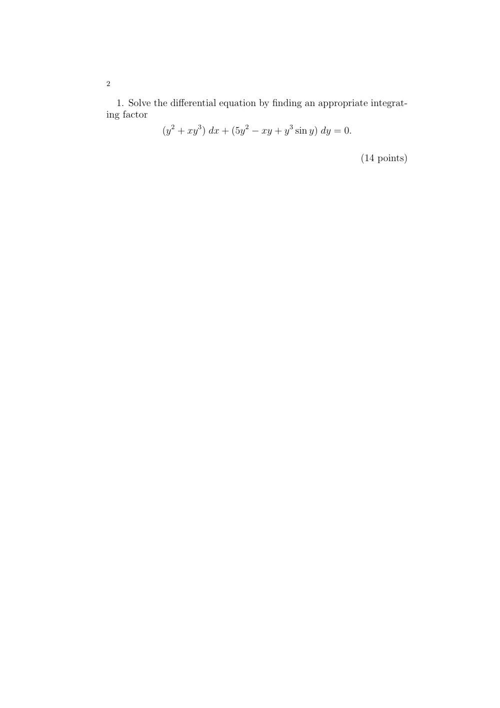 MATH 202 Exam 1, Spring 2008, page 2