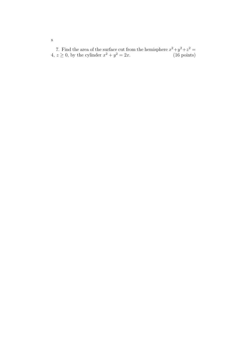 MATH 202 Exam 1, Spring 2008, page 8