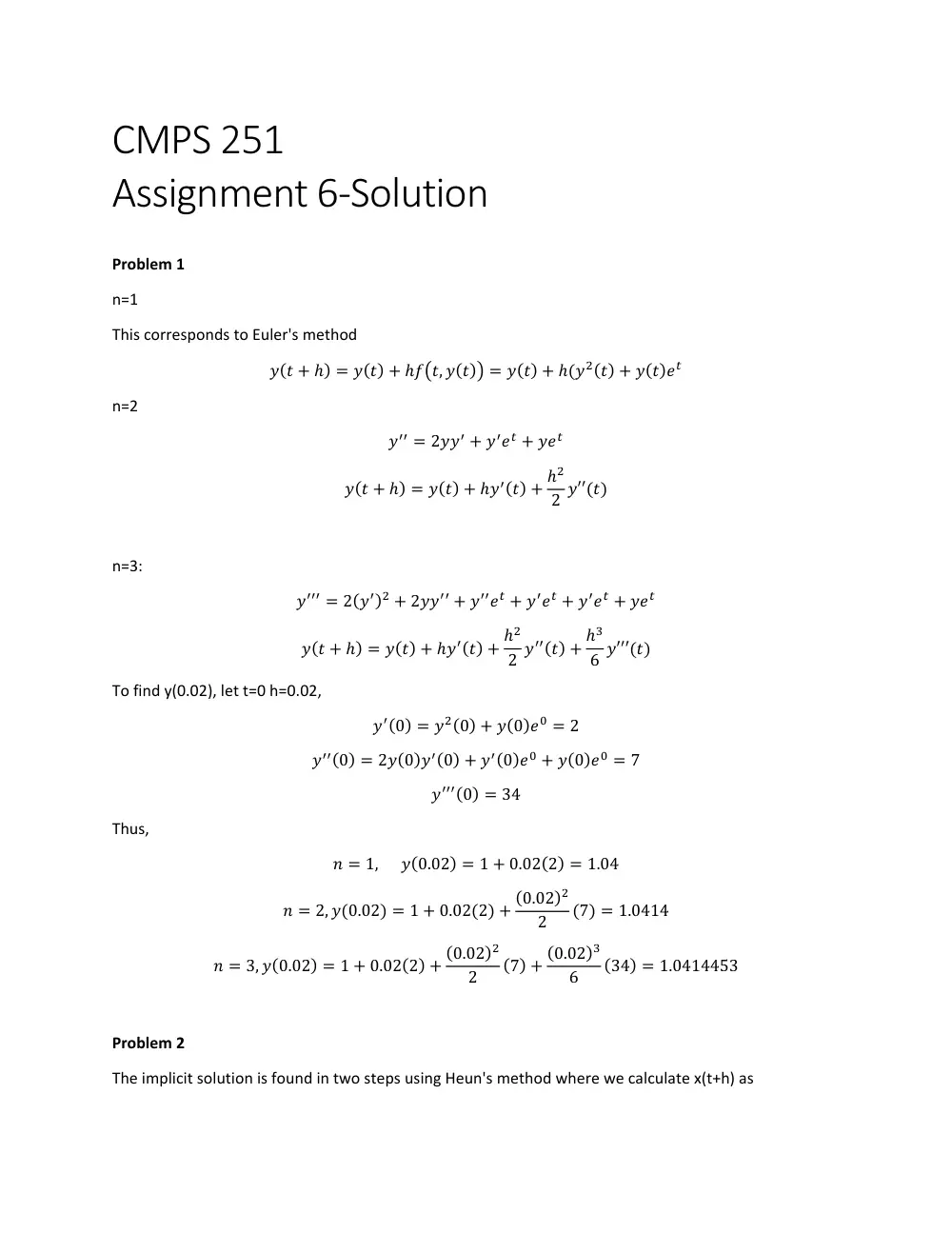 CMPS 251 Homework Assignment 6 Solution, Fall 2015, page 1