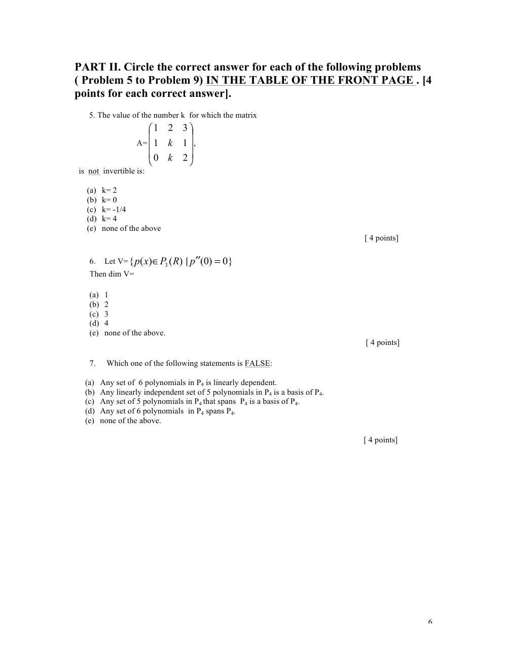 MATH 218 Midterm, Summer 2014, page 6