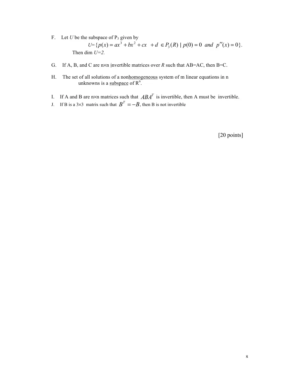MATH 218 Midterm, Summer 2014, page 8
