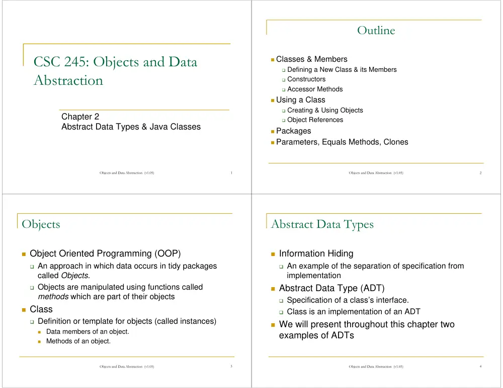 CSC 245 Chapter 2, Spring 2015, page 1
