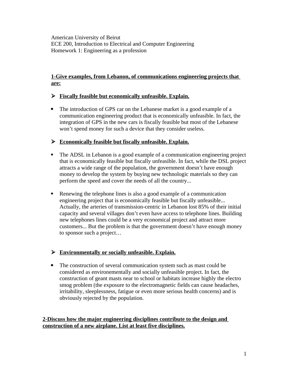 EECE 200 Homework, Spring 2008, page 1