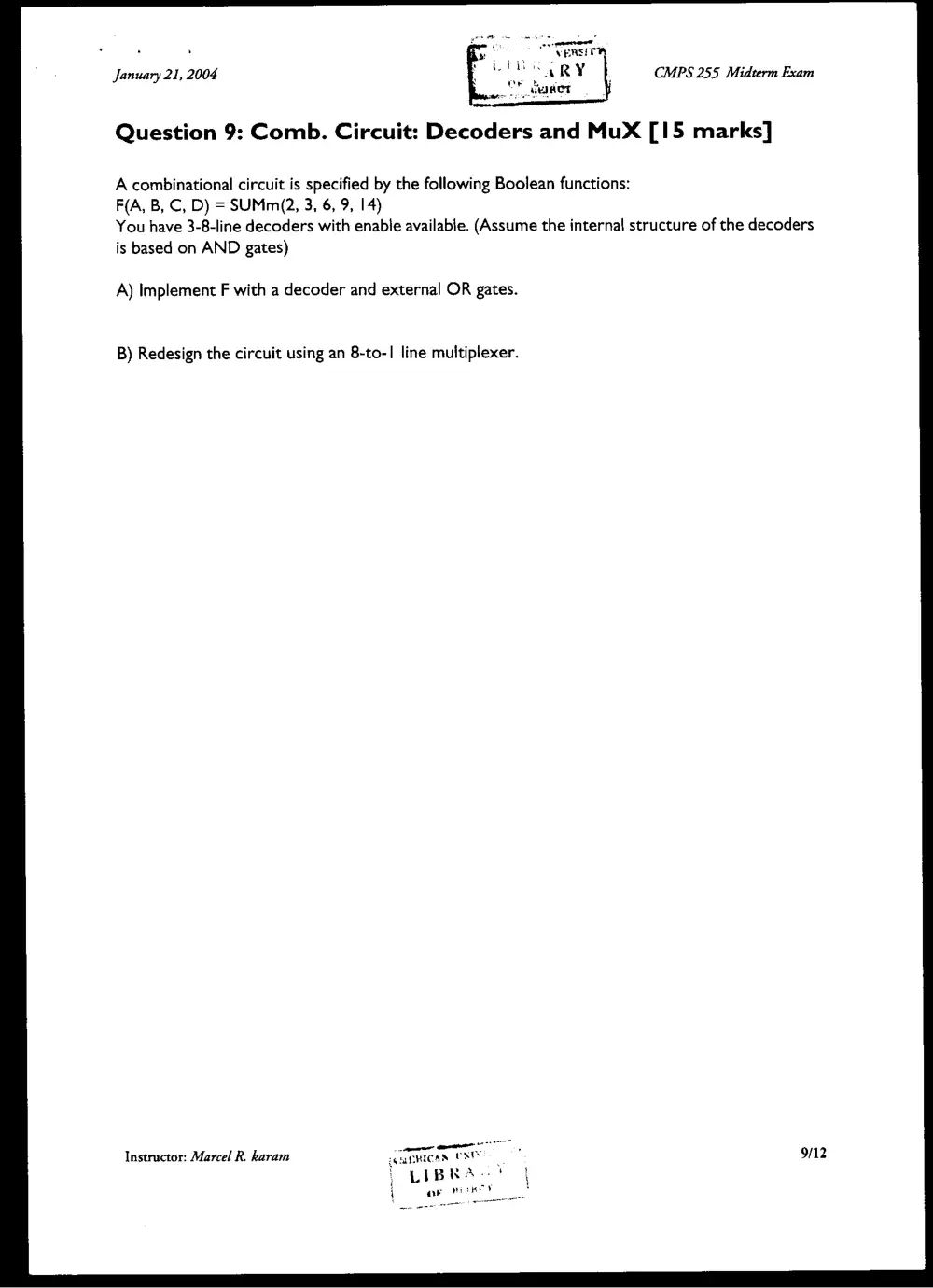 CMPS 255 Final, Fall 2003, page 9