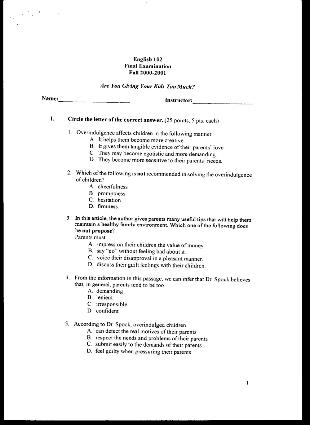 ENG 102 Final, Fall 2000, page 4