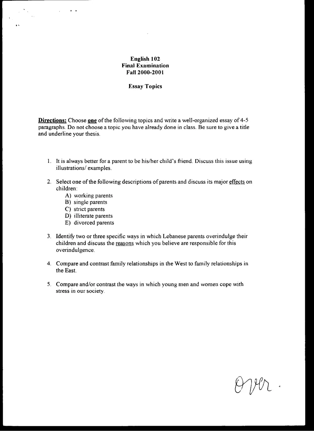 ENG 102 Final, Fall 2000, page 7