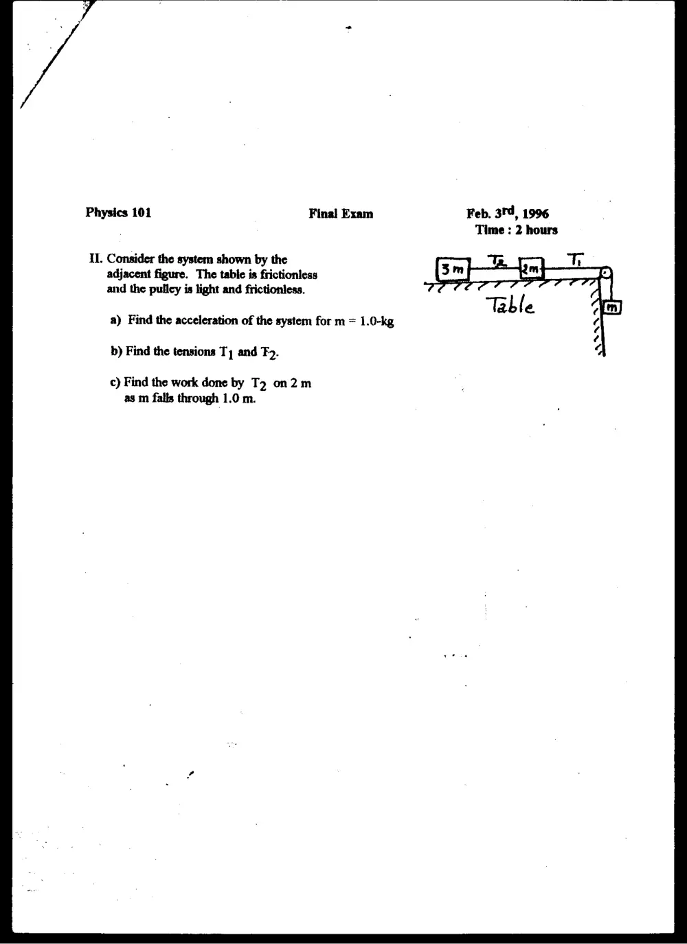 PHYS 101 Final, Fall 1995, page 5