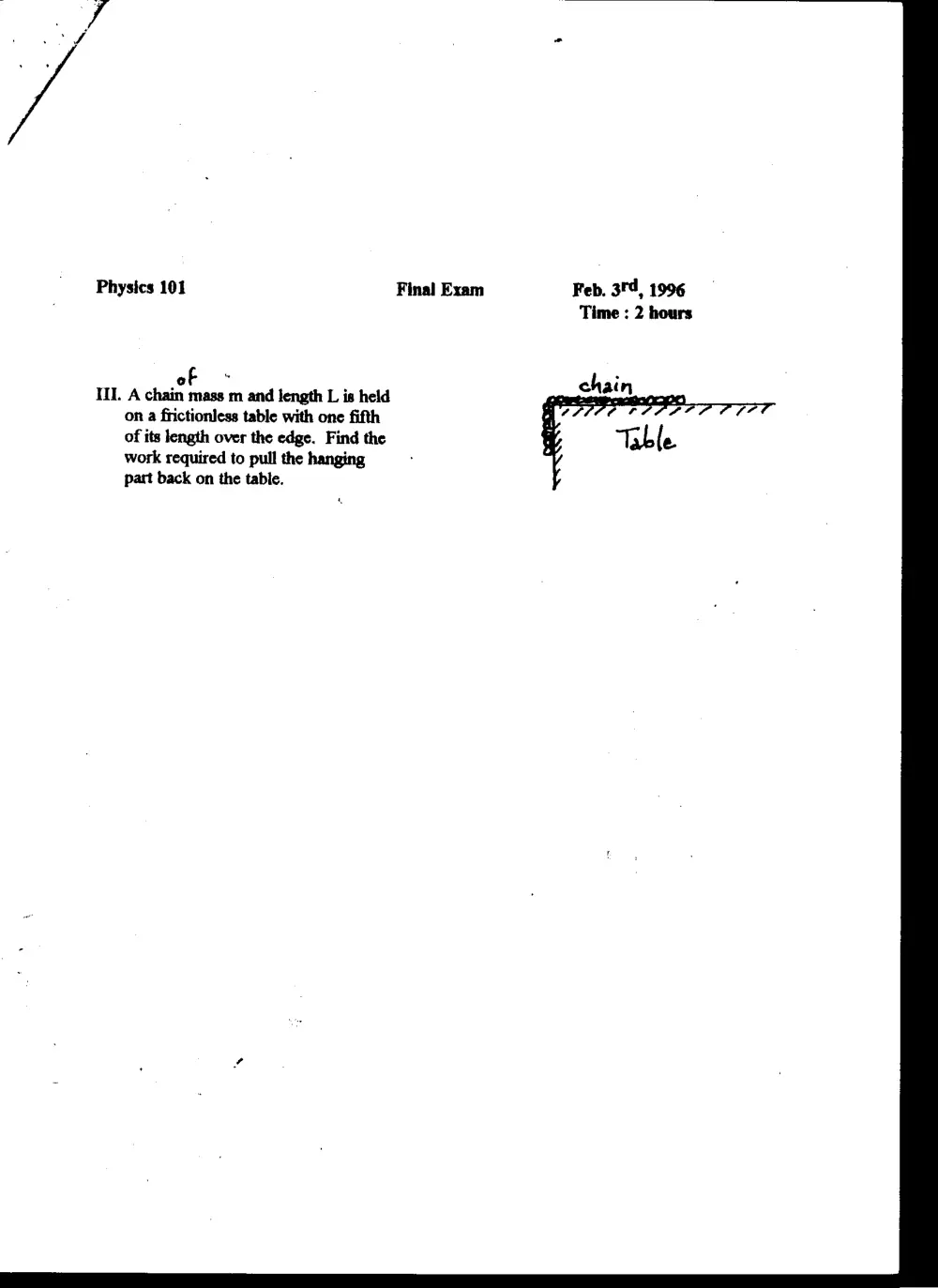 PHYS 101 Final, Fall 1995, page 6