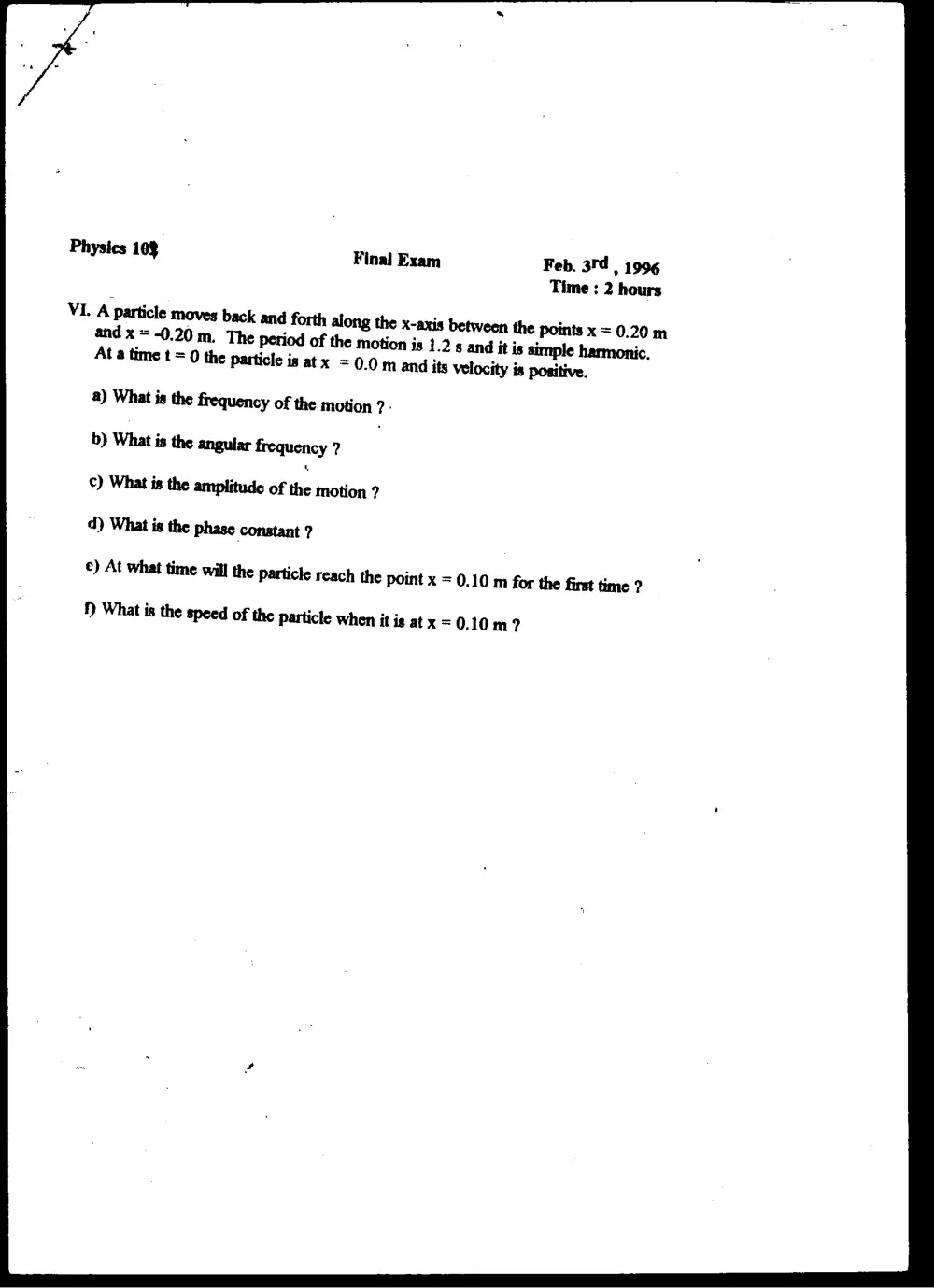 PHYS 101 Final, Fall 1995, page 9