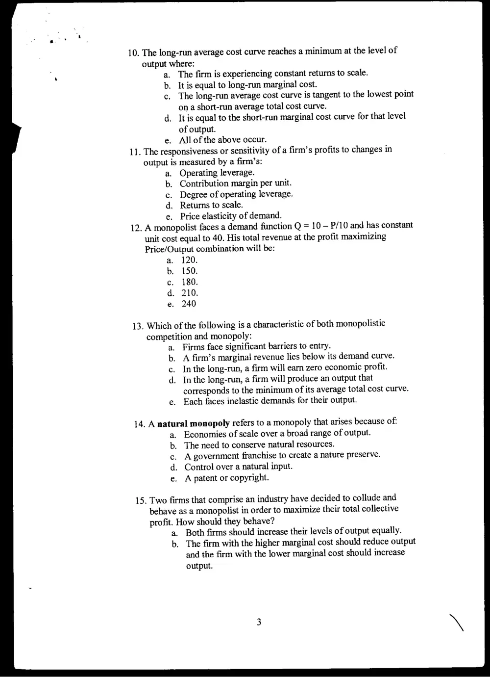BUSS 230 Final, Fall 2003, page 3