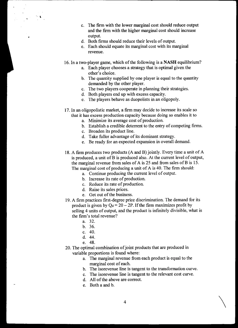 BUSS 230 Final, Fall 2003, page 4