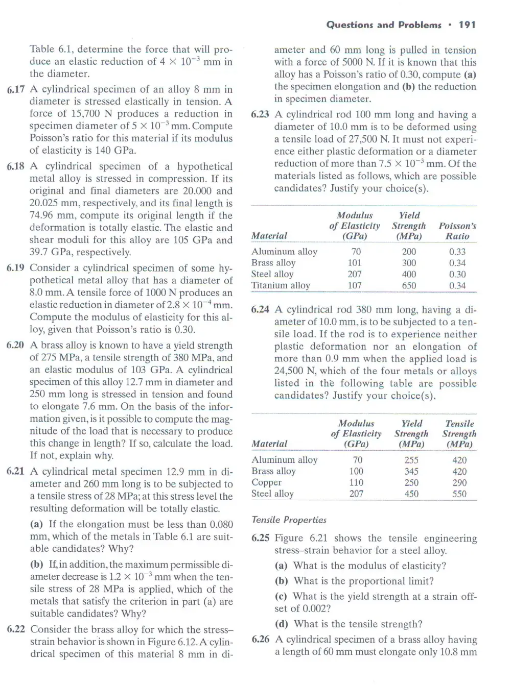 MECH 340 Problems For Chapter 6, Fall 2011, page 1