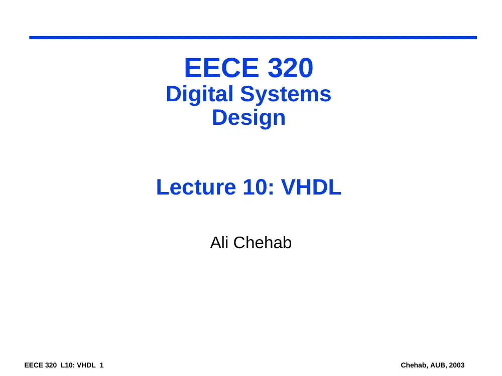 EECE 320 Lecture 10, Fall 2011, page 1