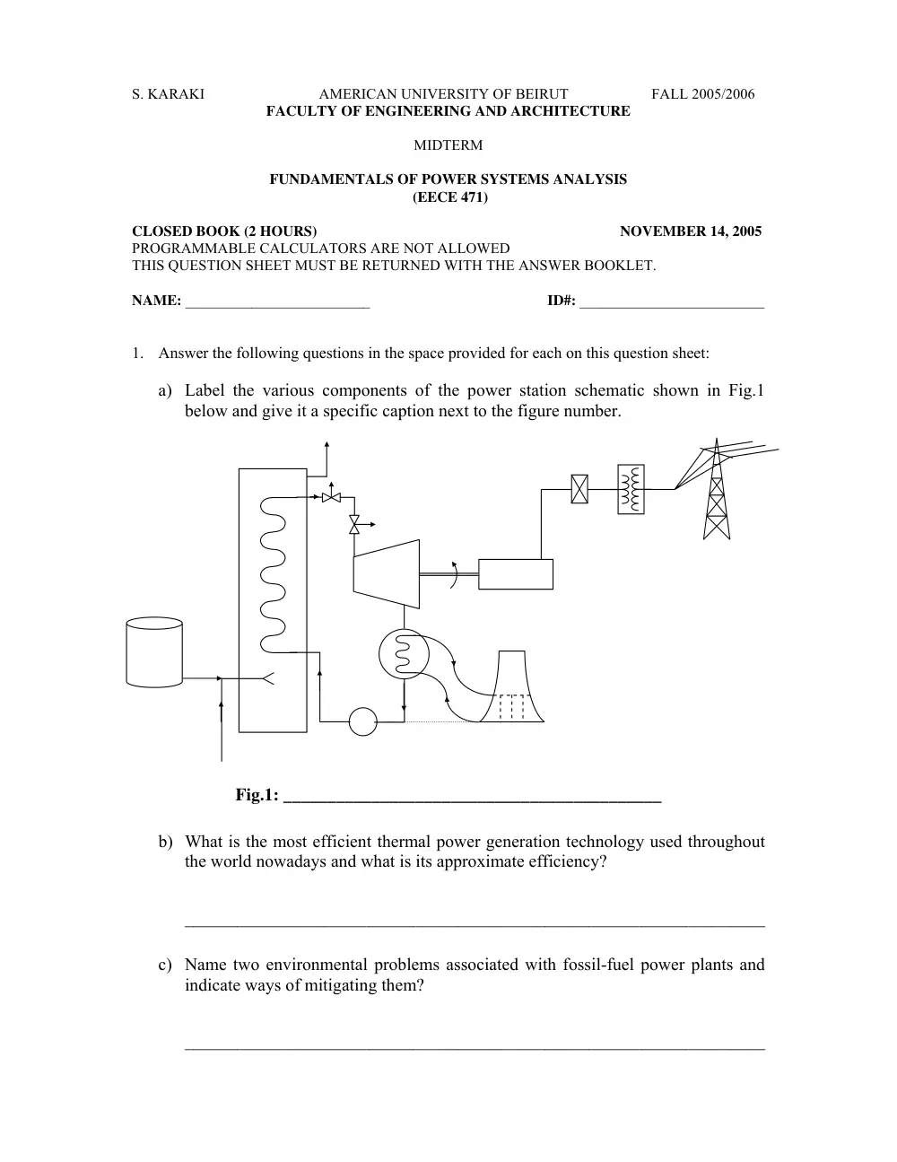 EECE 471 Midterm, Fall 2005, page 1