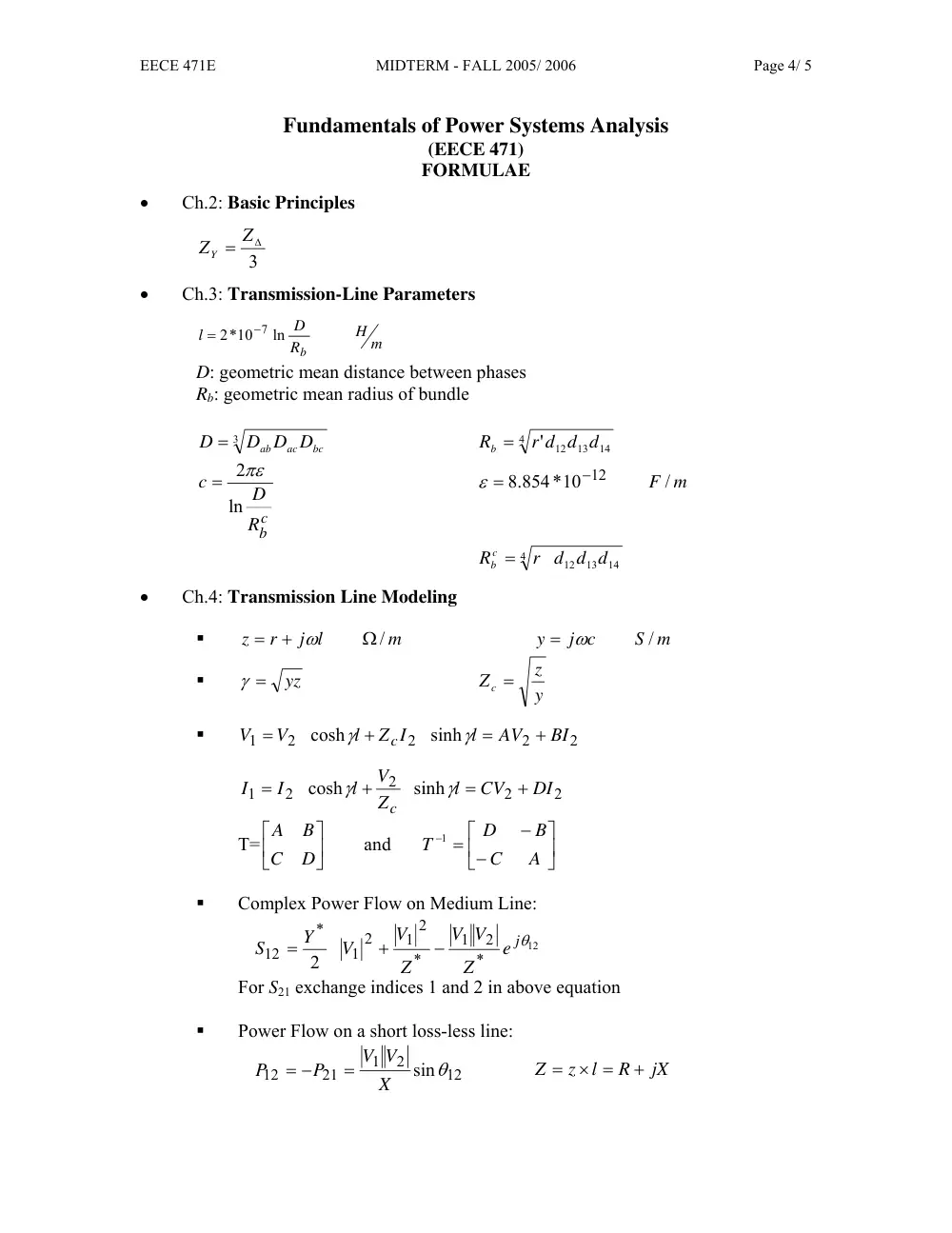 EECE 471 Midterm, Fall 2005, page 4