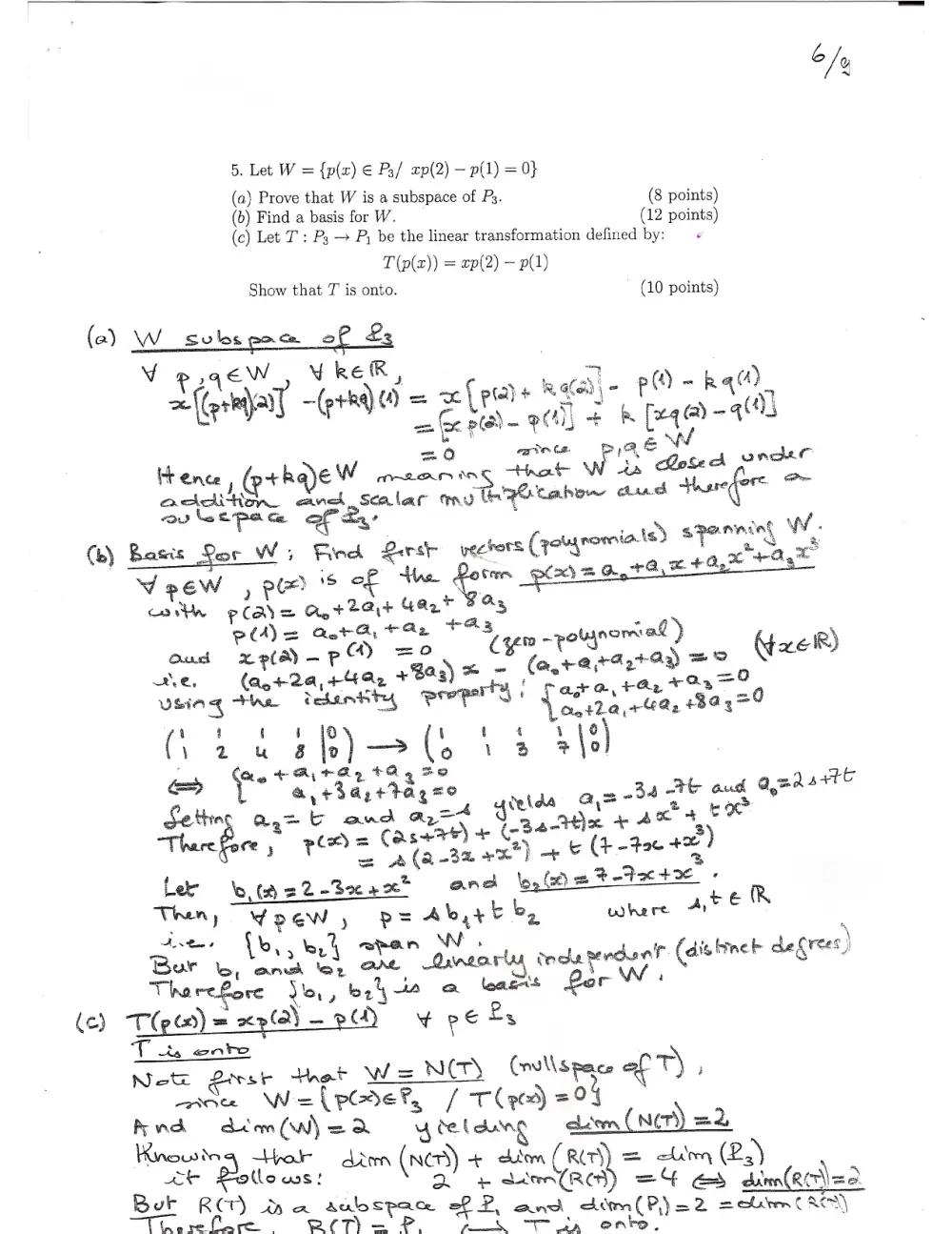 MATH 218 Final with Solution, Fall 2009, page 6