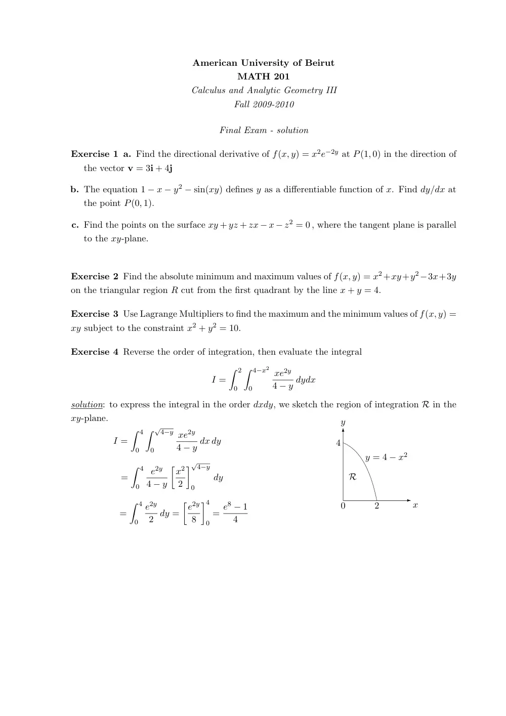 MATH 201 Final, Fall 2009, page 1
