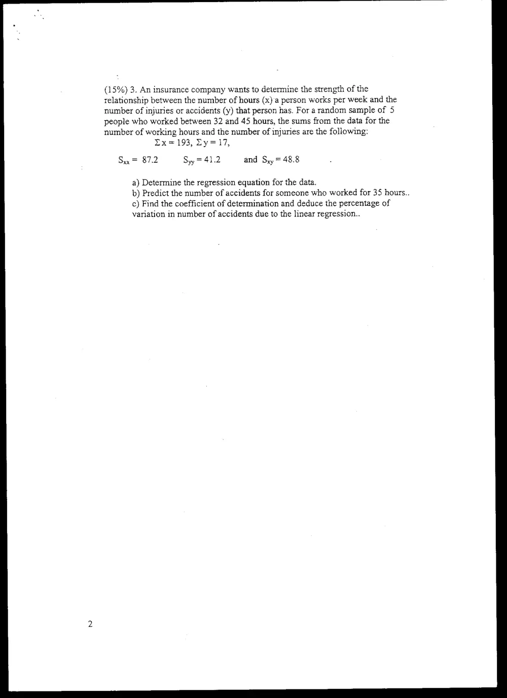 STAT 201 Final, Spring 2005, page 2