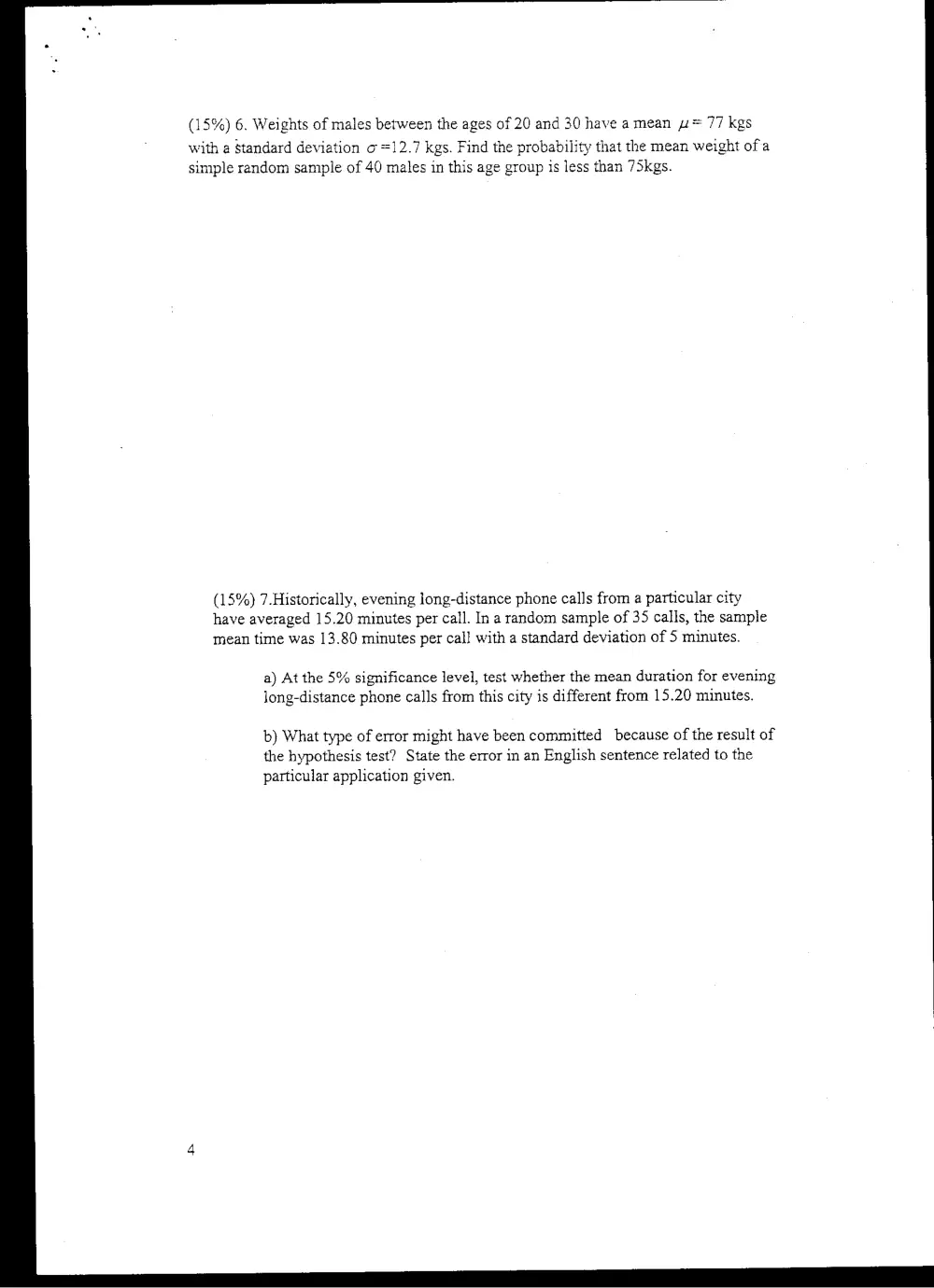 STAT 201 Final, Spring 2005, page 4