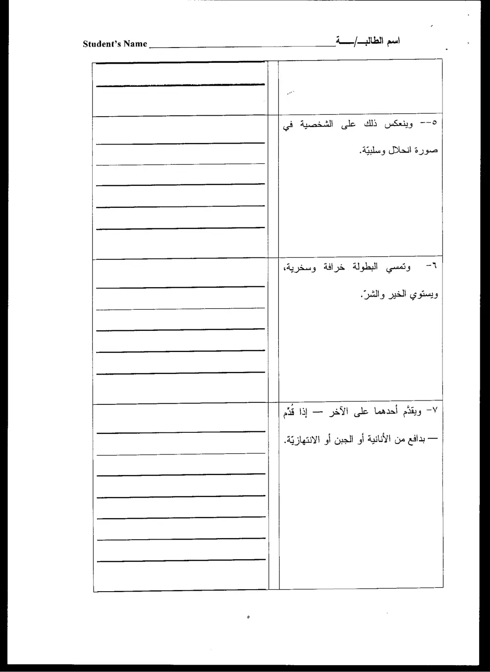 ARAB 211 Final, Spring 2001, page 5