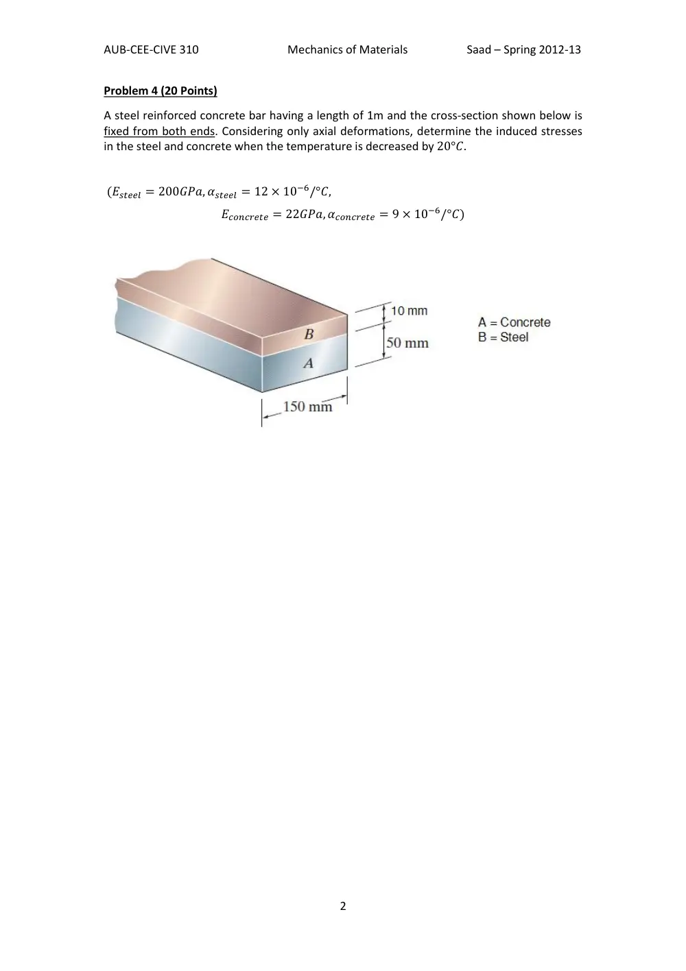 CIVE 310 Exam 1, Spring 2013, page 2
