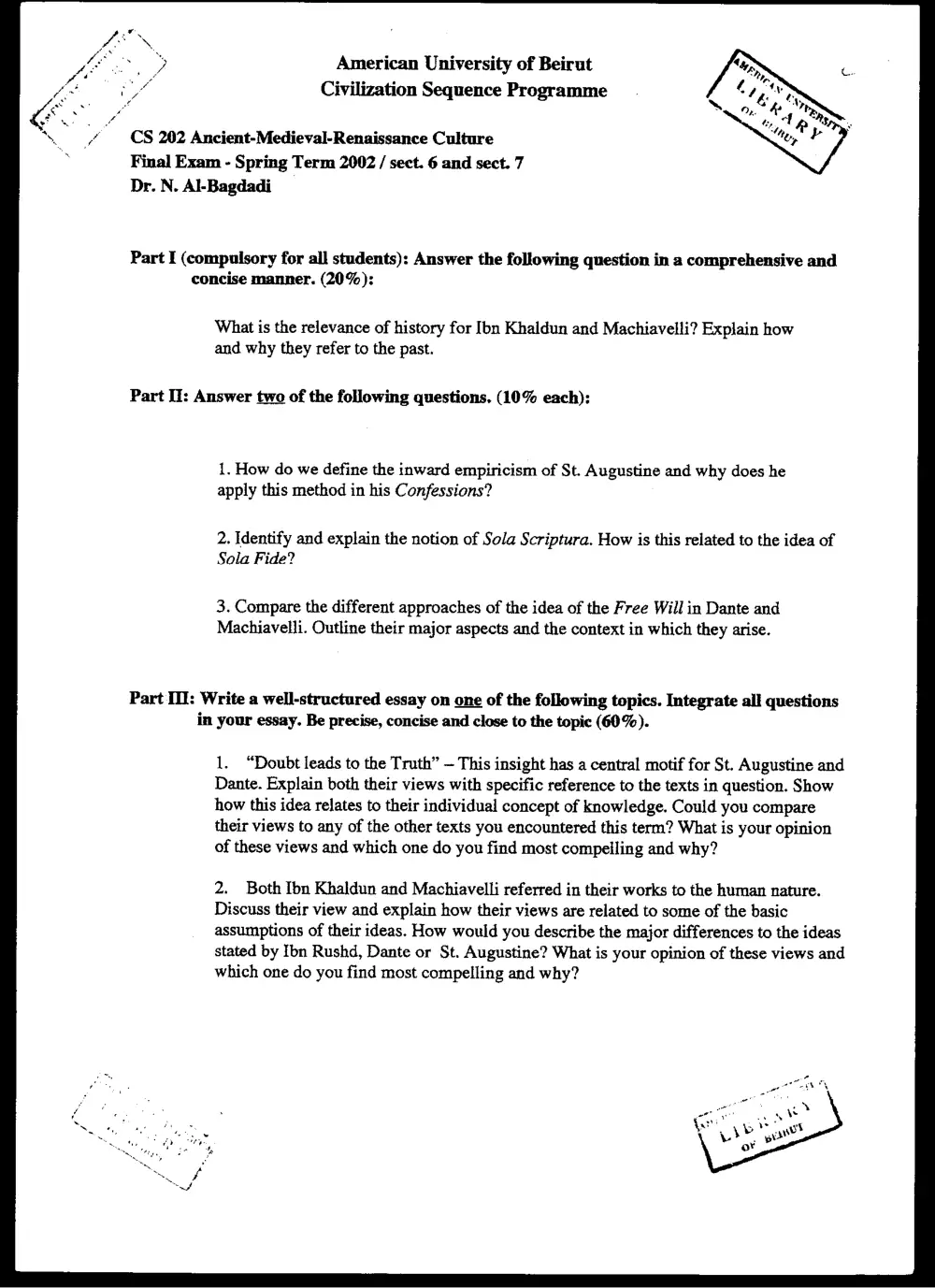 CVSP 202 Final, Spring 2002, page 1