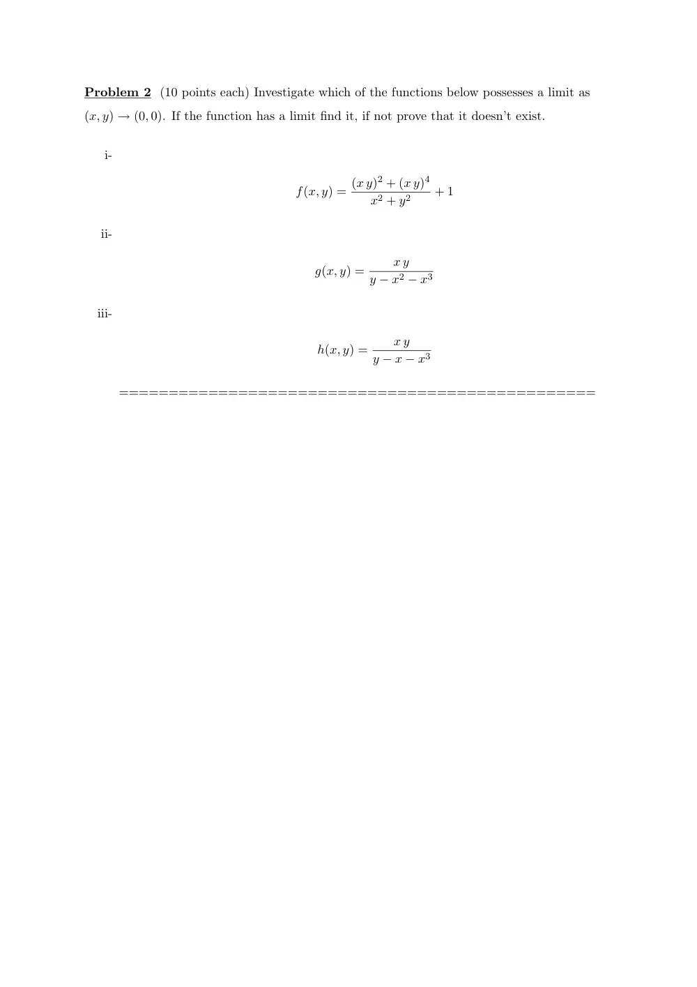 MATH 201 Exam 2, Fall 2010, page 5