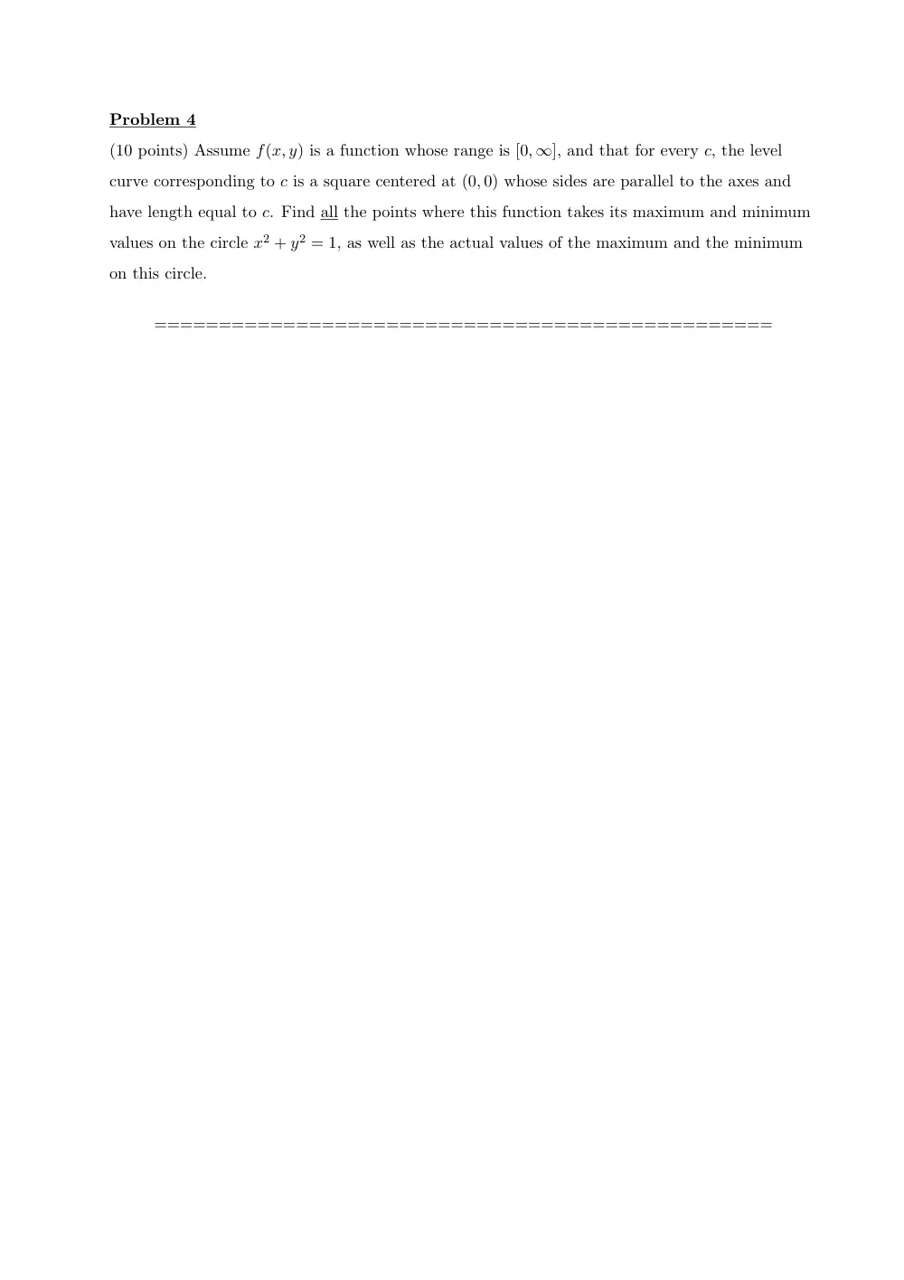 MATH 201 Exam 2, Fall 2010, page 9