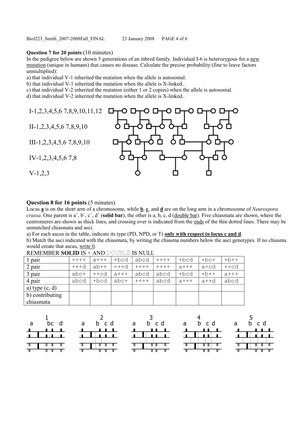 BIO 223 Final, Fall 2007, page 4