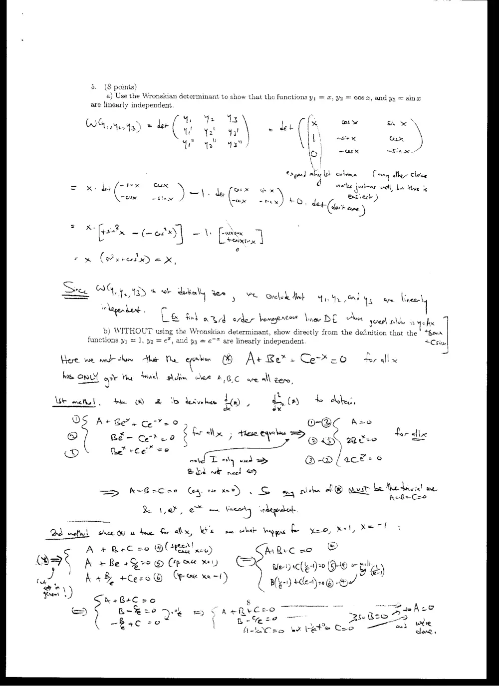 MATH 202 Exam 2 with Solution, Spring 2006, page 6