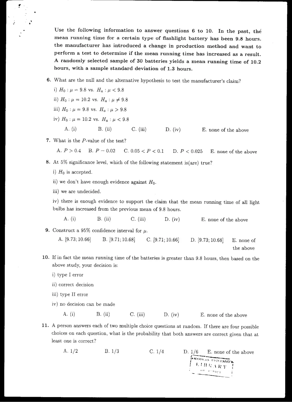 STAT 210 Final, Fall 2004, page 2