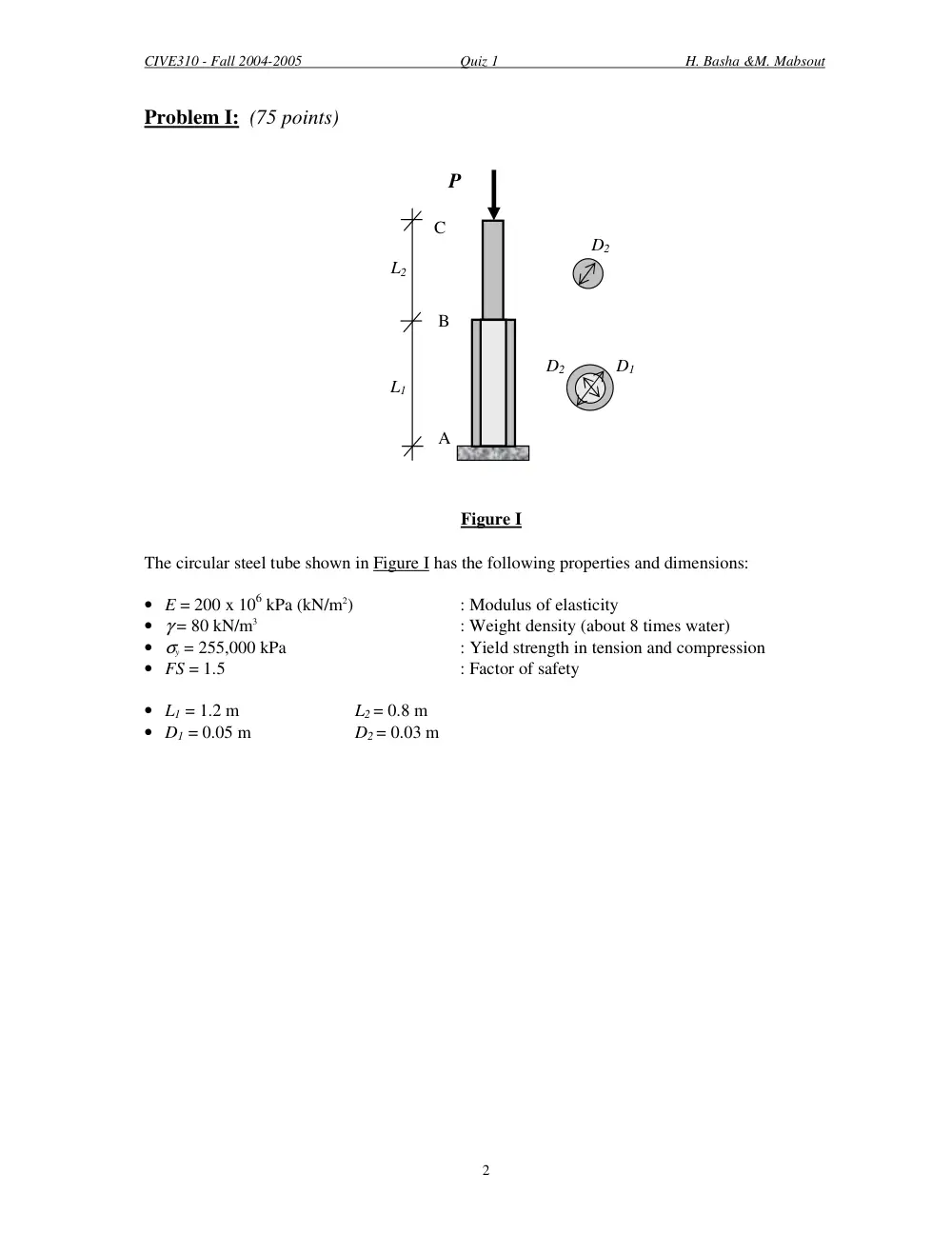 CIVE 310 Exam 1, Fall 2004, page 2