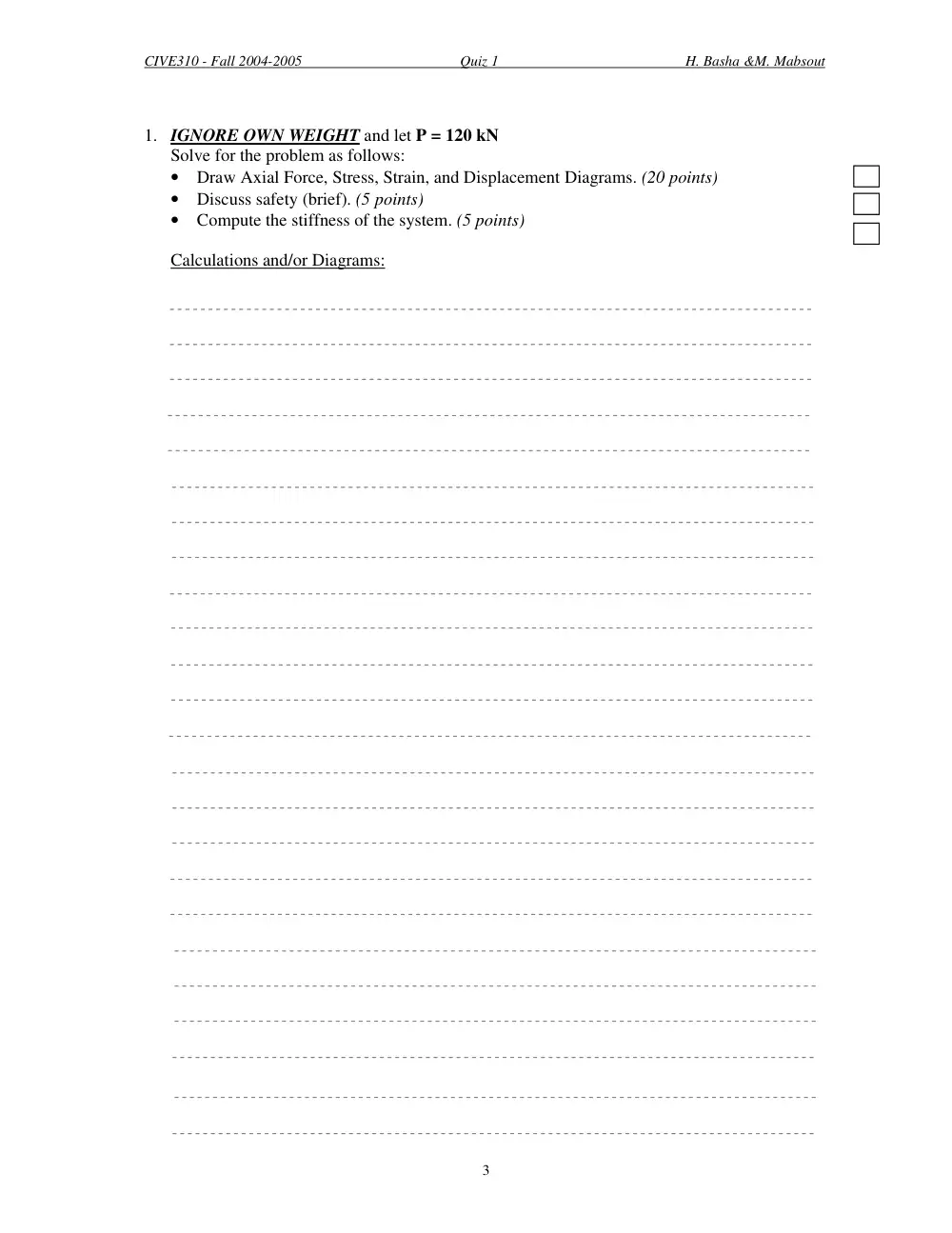 CIVE 310 Exam 1, Fall 2004, page 3