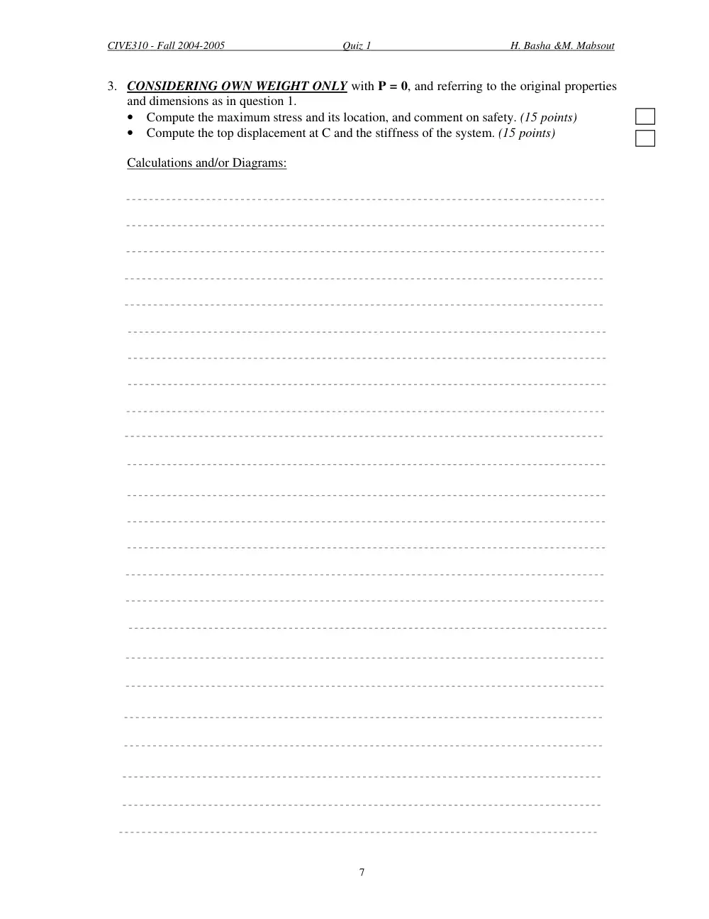 CIVE 310 Exam 1, Fall 2004, page 7
