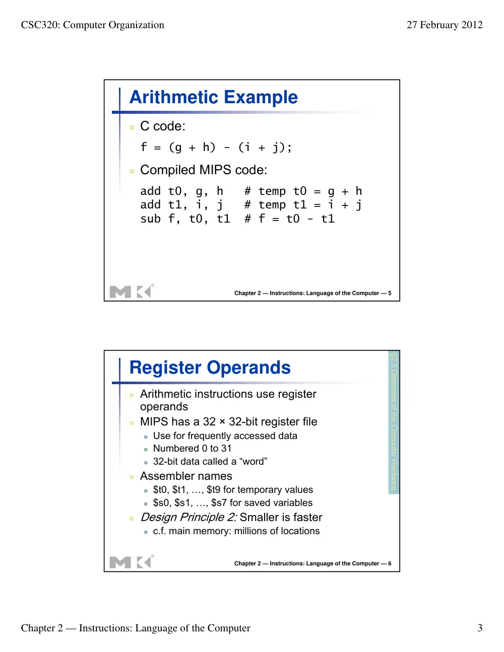 CSC 320 Lecture Chapter 2, Fall 2012, page 3