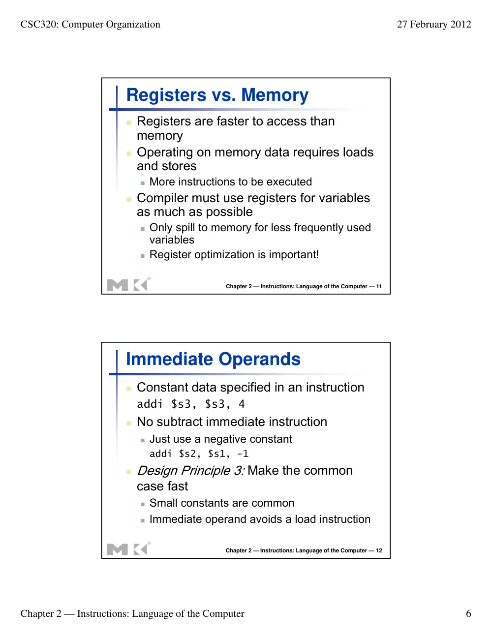 CSC 320 Lecture Chapter 2, Fall 2012, page 6