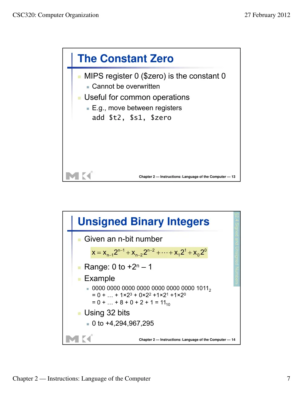 CSC 320 Lecture Chapter 2, Fall 2012, page 7