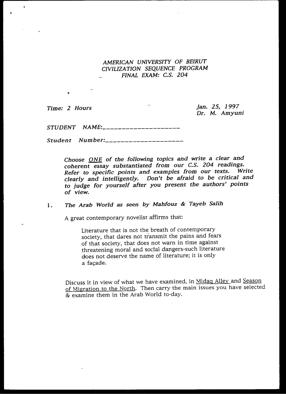 CVSP 204 Final, Fall 1997, page 1