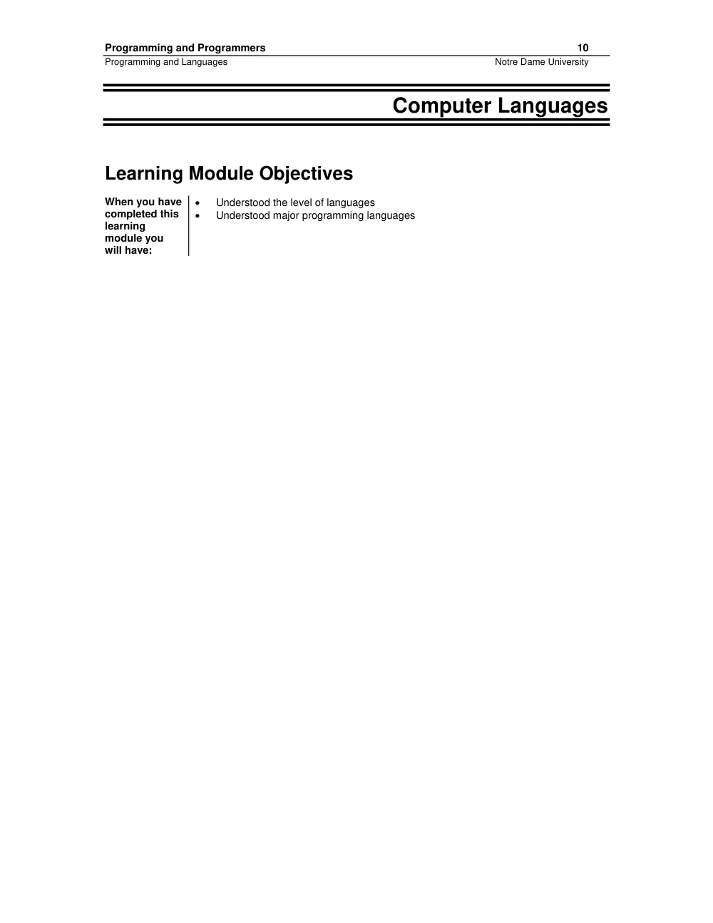 CSC 201 Chapter 16- Programming and Languages, Spring 2007, page 10